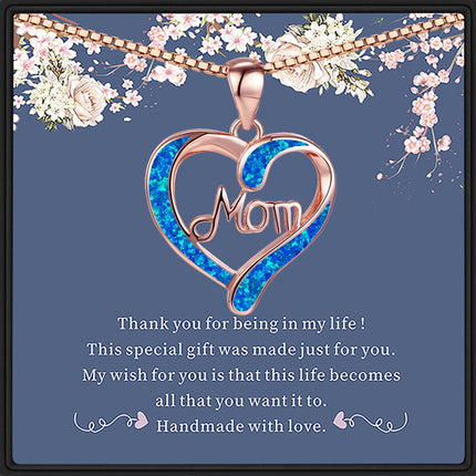 Love-shaped MOM Letter Pendant Necklace