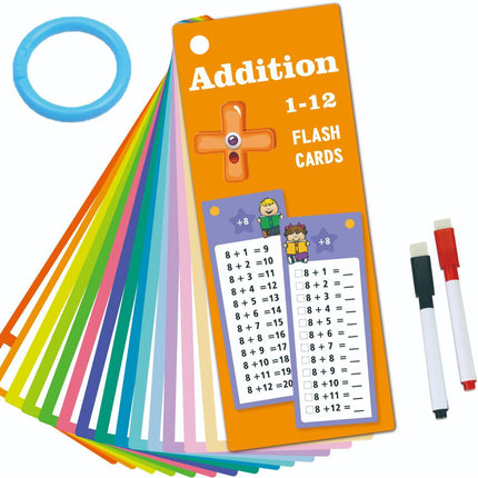 Kids Erasable Math Flash Cards — Addition & Multiplication