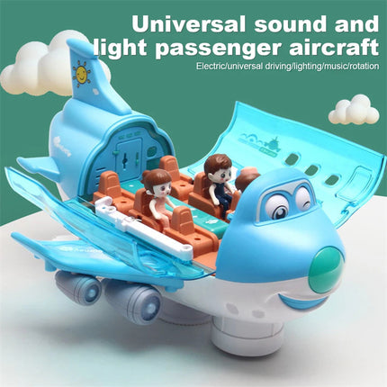 360° Rotating LED Airplane Toy with Music & Lights for Kids