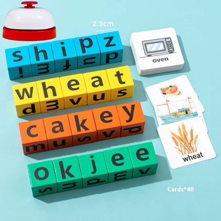 Kids 26-Letter Spelling Word Wooden Building Blocks