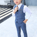 Blue Plaid Suit Shirt / 11 Recommended 110cm