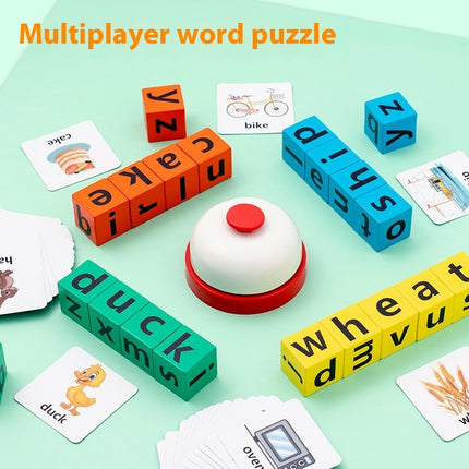 Kids 26-Letter Spelling Word Wooden Building Blocks