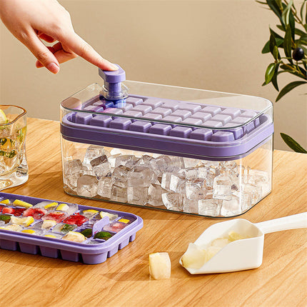 One-button Press Type Ice Mold Box Ice Cube Maker With Cover