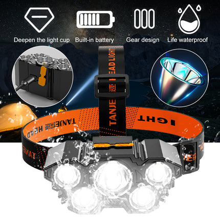 Fishing Five Head Bright Lamp with USB