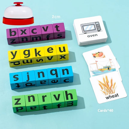 Kids 26-Letter Spelling Word Wooden Building Blocks